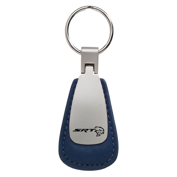 Autogold® - SRT Hellcat Blue Leather Teardrop Key Chain