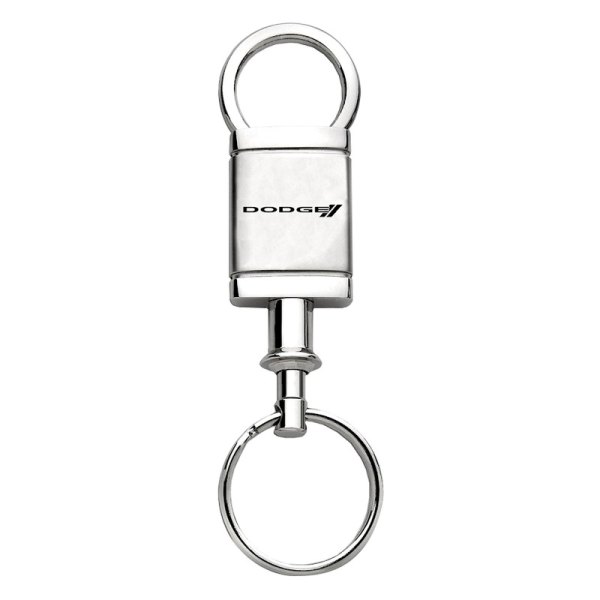 Autogold® - Dodge Stripe Logo Satin-Chrome Valet Key Chain