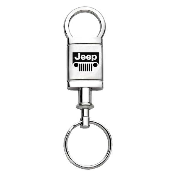 Autogold® - Jeep Grille Satin-Chrome Valet Key Chain