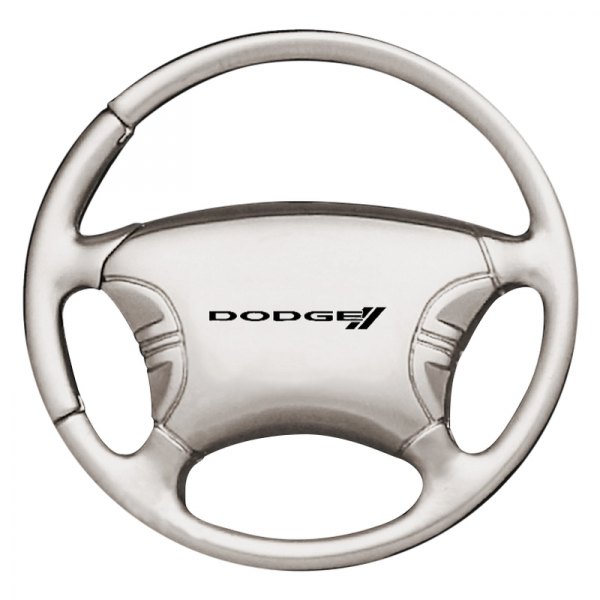 Autogold® - Dodge Stripe Logo Chrome Steering Wheel Key Chain