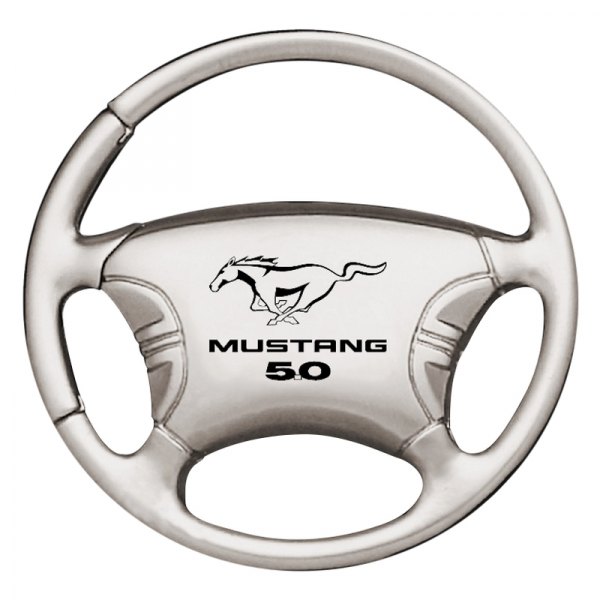 Autogold® - Mustang 5.0 Chrome Steering Wheel Key Chain