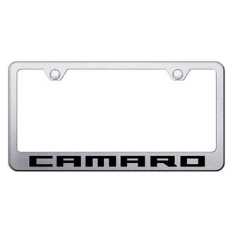 Autogold® - Brushed License Plate Frame with Laser Etched Camaro Logo