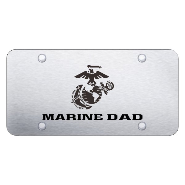 Autogold® - License Plate with Laser Etched Marine Dad Logo