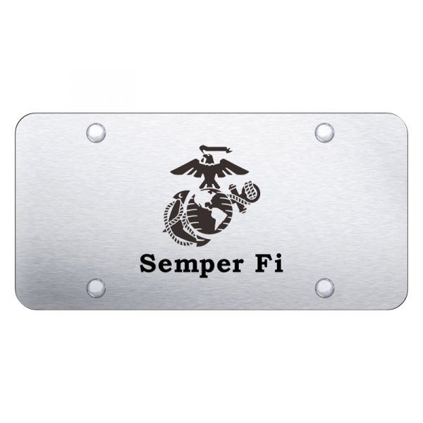 Autogold® - License Plate with Laser Etched Semper Fi Logo