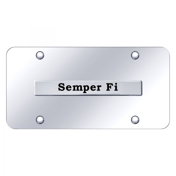 Autogold® - License Plate with 3D Semper Fi Logo