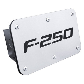 Autogold® - Class 3 Brushed Hitch Cover with F-250 Logo for 2" Receivers