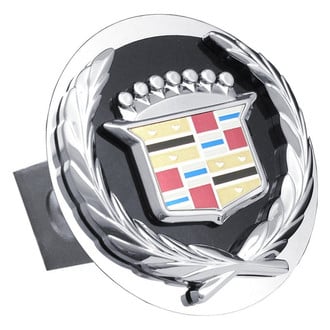 Autogold® - Chrome/Black Hitch Cover with Cadillac Logo for 1-1/4" Receivers