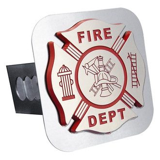 Autogold® - Chrome Hitch Cover with Fire Department Logo