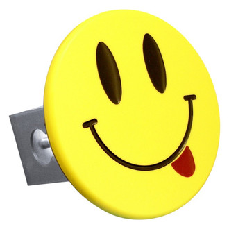 Autogold® - Yellow Hitch Cover with Smiley Face with Tongue Logo