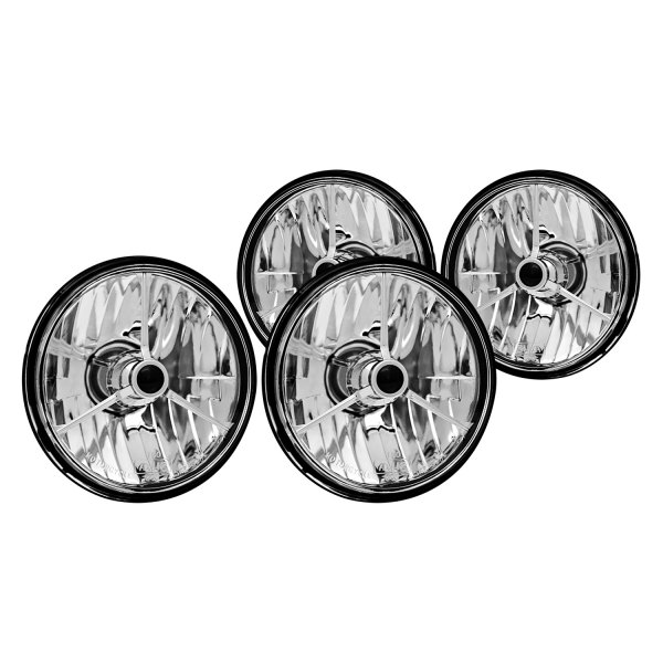 AutoLoc® - 5 3/4" Round Chrome Tri-Bar Euro Headlights
