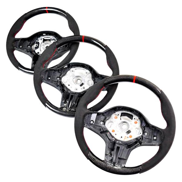 AutoTecknic® - Carbon Fiber Steering Wheel with Black Alcantara Side Grips