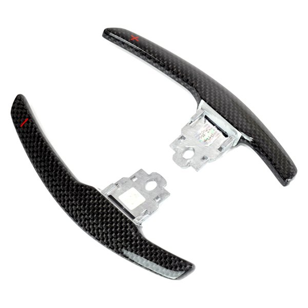 AutoTecknic® - Gloss Carbon Competition Shift Paddles with Red Indicator