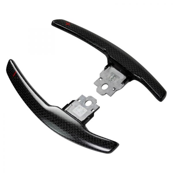AutoTecknic® - Gloss Carbon Competition Shift Paddles with White Indicator