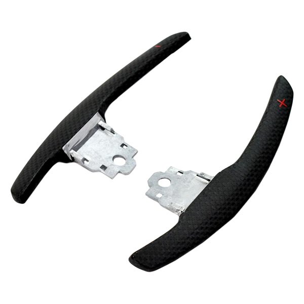 AutoTecknic® - Matte Carbon Fiber Competition Shift Paddles with Red Indicator