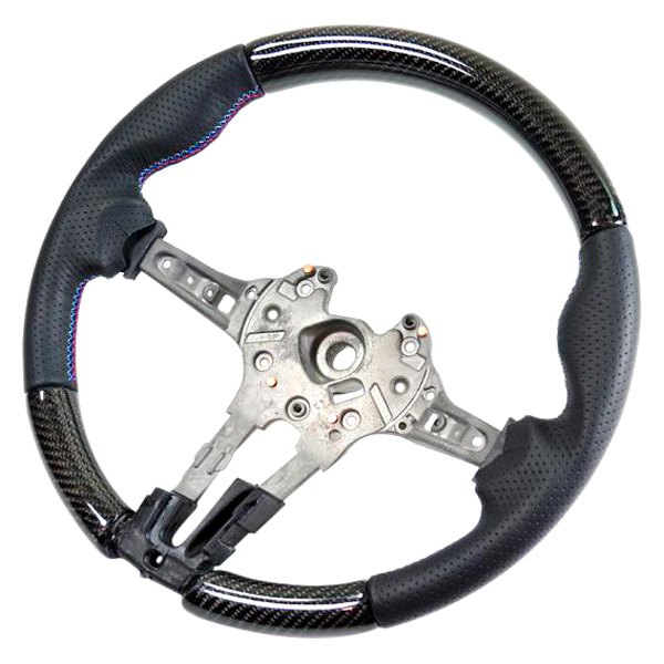 AutoTecknic® - Carbon Fiber Steering Wheel with Black Alcantara Side Grips