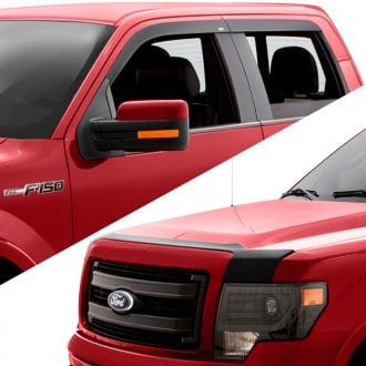 AVS® - Tape-On Matte Black Low Profile Ventvisor™ and Aeroskin™ Hood Shield Combo Kit