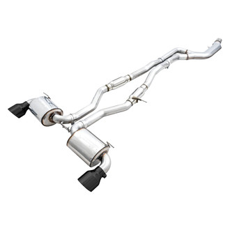 AWE Tuning® - Touring Edition™ 304 SS Resonated Downpipe-Back Exhaust System with Split Rear Exit