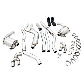 AWE Tuning® - Touring Edition™ 304 SS Resonated Downpipe-Back Exhaust System with Quad Rear Exit