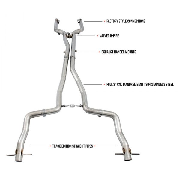 AWE Tuning® 302031020 Track Edition™ 304 SS CatBack Exhaust System