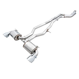 AWE Tuning® - Touring Edition™ 304 SS Non-Resonated Downpipe-Back Exhaust System with Split Rear Exit