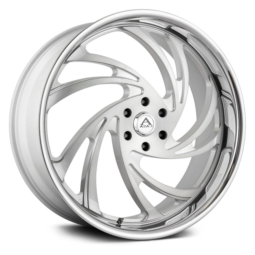 AZAD® DRIP Wheels - Brushed Silver with Chrome SS Lip Rims