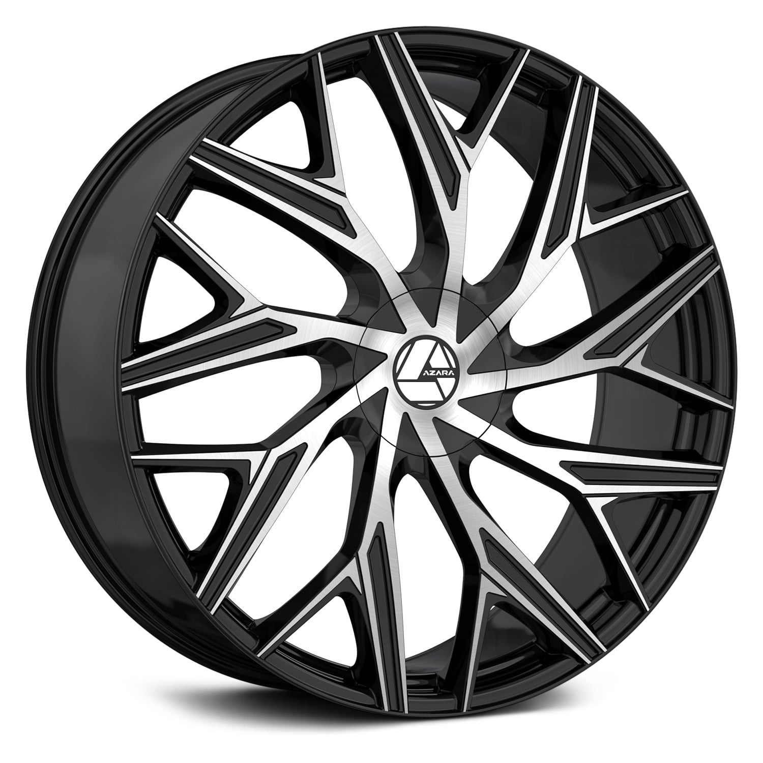 oldsea 花Rim.プレス 2個セット AZARA® AZA-527 Wheels - Gloss Black with Machined Face Rims