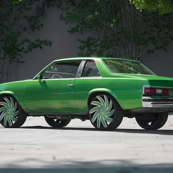 Azara® - AZA-502 Chrome Custom Green Face on Chevrolet Caprice