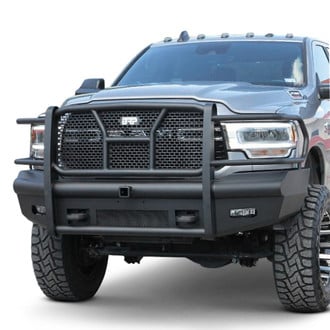 Back Road® - Pipe Force Series Full Width Black Powder Coat Front HD Bumper with Full Grille Guard