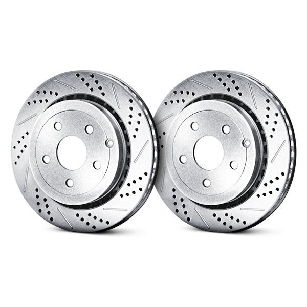  Baer® - Sport Decela Drilled and Slotted 1-Piece Front Brake Rotors and Hub Assembly