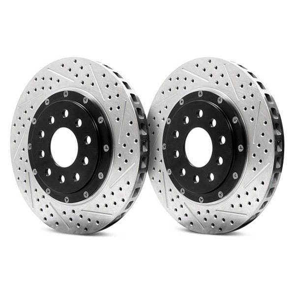  Baer® - EradiSpeed+ Drilled and Slotted 2-Piece Rear Brake Rotors