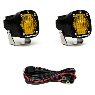 Baja Designs® - S1™ 2.1" 2x20W Square Wide Cornering Beam Amber LED Lights