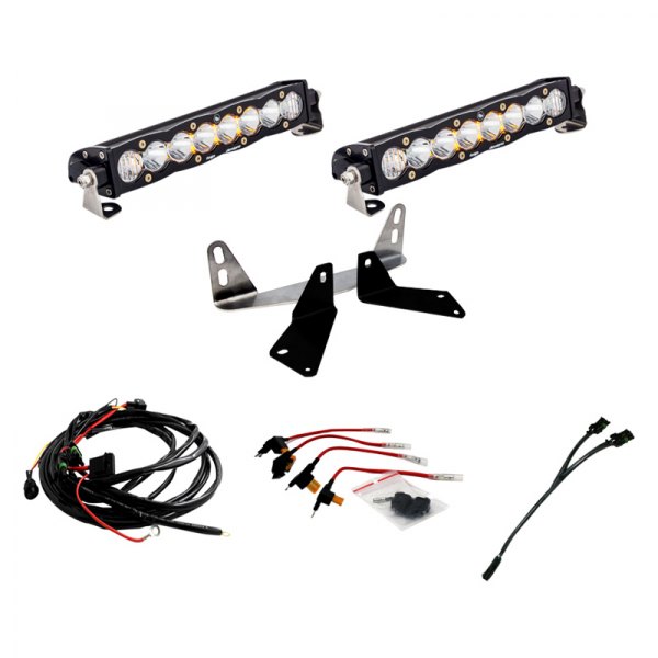 Baja Designs® - Grille S8™ 10" 2x60W Driving/Combo Beam LED Light Bar Kit, with Amber Backlight, Full Set