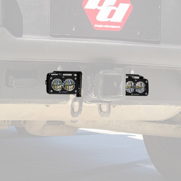 Baja Designs® - Rear Bumper S2 Sport™ 2.93" 2x12W Square Wide Cornering Beam LED Light Kit, Ford Bronco
