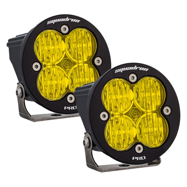 Baja Designs® - Fog Light Location Squadron Sport™ 3.07" 2x26W Round Wide Cornering Beam Amber LED Light Kit