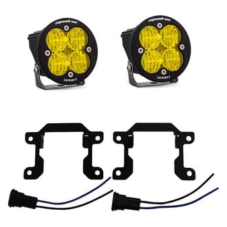 Baja Designs® - Fog Light Location Mounted Squadron-R Sport™ 3" 2x26W Square Wide Cornering Beam Amber LED Light Kit