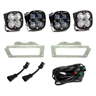 Baja Designs® - Fog Light Location Mounted Squadron SAE™ 3.1" 4x22W Square Wide Cornering Beam LED Light Kit