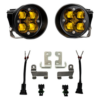 Baja Designs® - Fog Light Location Mounted Squadron-R SAE™ 3.07" 2x29W Round Wide Cornering Beam Amber LED Light Kit