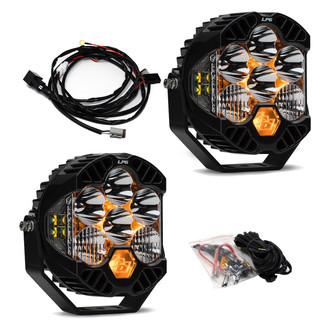 Baja Designs® - LP6 Pro™ 6.5" 2x90W/4.14W Round Driving/Combo Beam LED Light Kit, with Amber DRL