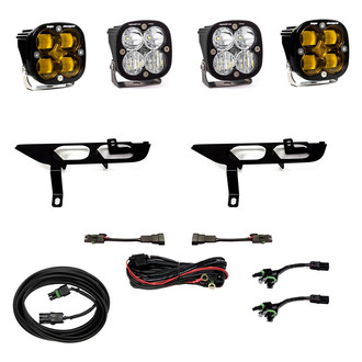 Baja Designs® - Fog Light Location Mounted Squadron SAE™ and Squadron Sport™ 3" 2x29W/2x30W Square Driving/Combo Beam White/Amber LED Light Kit