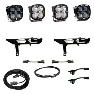 Baja Designs® - Fog Light Location Mounted Squadron SAE™ and Squadron Pro™ 3" 2x29W/2x41W Square Driving/Combo Beam LED Light Kit, with Upfitter