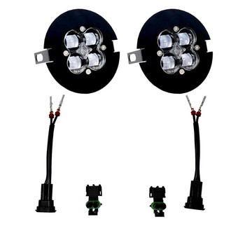 Baja Designs® - Fog Light Location Mounted Squadron SAE™ 3.1" 2x29W Square Wide Cornering Beam LED Light Kit