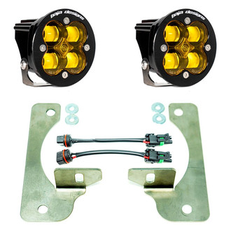 Baja Designs® - Fog Light Location Mounted Squadron-R SAE™ 3.1" 2x22W Round Wide Cornering Beam Amber LED Light Kit