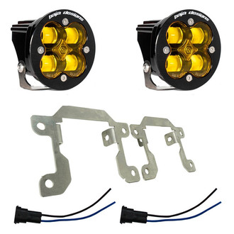 Baja Designs® - Fog Light Location Mounted Squadron-R SAE™ 3.07" 2x22W Round Wide Cornering Beam Amber LED Light Kit