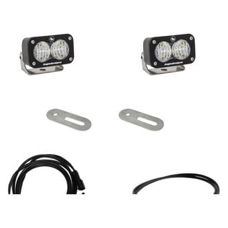 Baja Designs® - Rear Bumper Mounted S2 Sport™ 2.93" 2x12W Rectangular Wide Cornering Beam LED Light Kit, with Upfitter