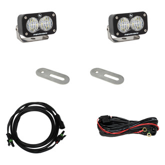 Baja Designs® - Rear Bumper Mounted S2 Sport™ 2.93" 2x12W Rectangular Wide Cornering Beam LED Light Kit, with Upfitter