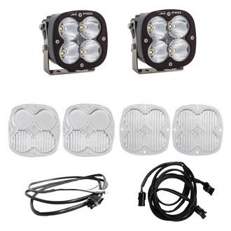Baja Designs® - Fog Light Location Mounted XL Pro™ 4.43" 2x40W Square Driving/Combo Beam LED Light Kit, with Upfitter