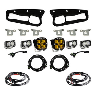 Baja Designs® - Fog Light Location Mounted Squadron SAE™ and S2 Sport™ 2x29W/4x12.5W Square Driving/Combo Beam White/Amber LED Light Kit
