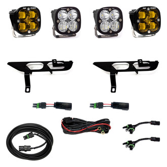 Baja Designs® - Fog Light Location Mounted Squadron SAE™ and Squadron Pro™ 3" 2x29W/2x41W Square Driving/Combo Beam White/Amber LED Light Kit