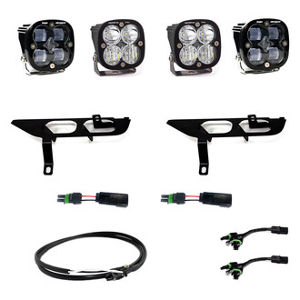 Baja Designs® - Fog Light Location Mounted Squadron SAE™ and Squadron Pro™ 3" 2x29W/2x41W Square Driving/Combo Beam LED Light Kit, with Upfitter
