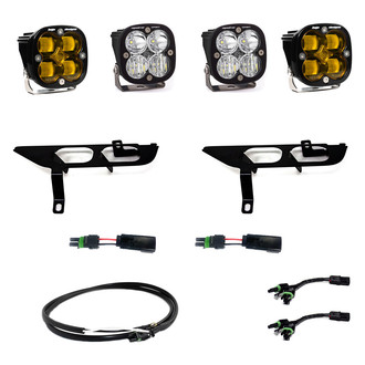 Baja Designs® - Fog Light Location Mounted Squadron SAE™ and Squadron Sport™ 3" 2x29W/2x30W Square Driving/Combo Beam LED Light Kit, with Upfitter